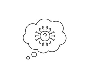Question mark line icon. Chat bubble design. Quiz chat bubble sign. Faq system. Outline concept. Thin line question mark icon. Vector