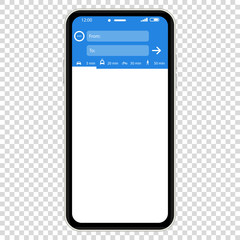 Mockup with gps navigation phone. map mobile