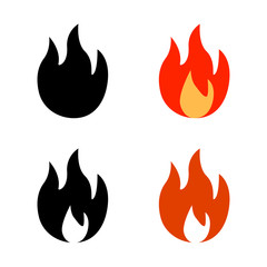 Modern illustration with red, black fire icon