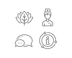 Doctor line icon. Chat bubble, info sign elements. Medicine drugs sign. Pharmacy medication symbol. Linear doctor outline icon. Information bubble. Vector