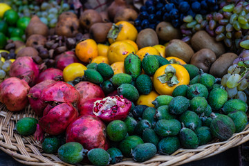 Autumnal fruits in composition