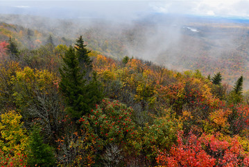 Fall foliage colors Adirondack Mountains in Autumn New York State