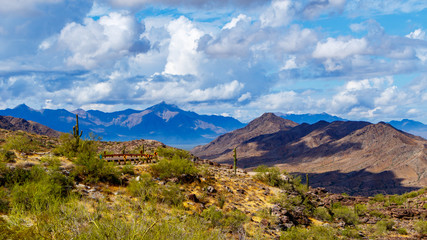 landscape with mountains and blue sky