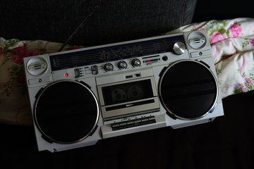 1980s style stereo cassette recorder ghettoblaster