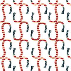 horseshoe pattern American flag on white background