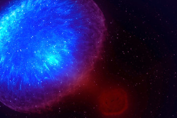 A neutron star sucks matter. Elements of this image were furnished by NASA.