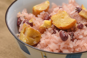 秋の味覚　栗おこわ
