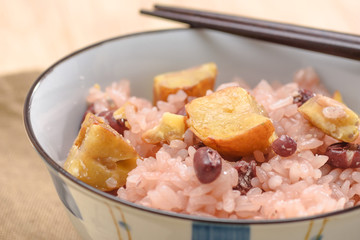 秋の味覚　栗おこわ