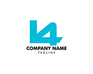Initial Letter L4 Logo Template Design