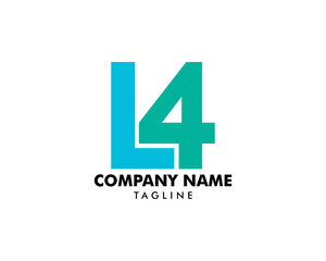 Initial Letter L4 Logo Template Design
