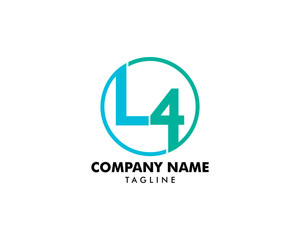 Initial Letter L4 Logo Template Design
