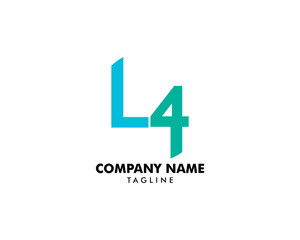 Initial Letter L4 Logo Template Design