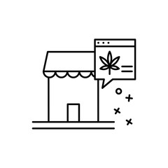 Fototapeta premium Stone marijuana web online icon. Element of narcotic icon