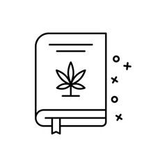 Book marijuana cannabis icon. Element of narcotic icon