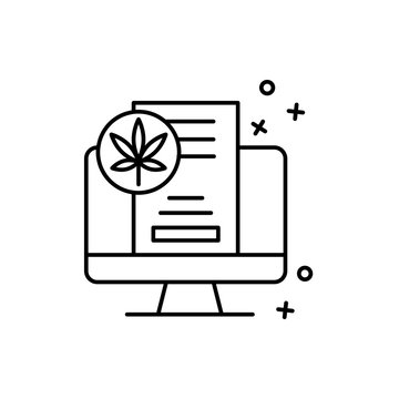 Selling marijuana computer icon. Element of narcotic icon