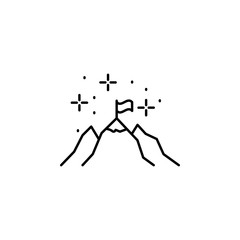 Mountain flag icon. Element of mountaineering icon