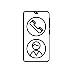 Smartphone handset man icon. Element of smartphone icon