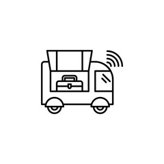 Bus autonomous connection baggage icon. Element of future transport icon