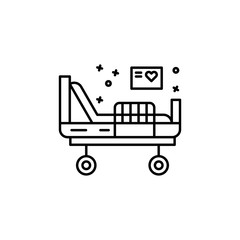 Medicial bed heart icon. Element of industries icon