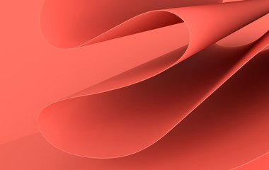 Modern paper art abstract background, 3d render paper waves. Realistic trendy craft style. Origami design template. Pastel colored wavy folds