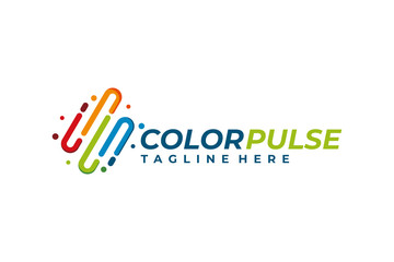 colorful pulse logo icon vector isolated