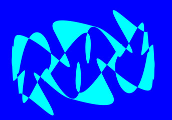 bright blue curve shape on dark blue background
