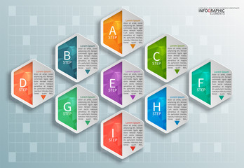 Abstract 3D Paper Infographics. Business template .Vector illustration