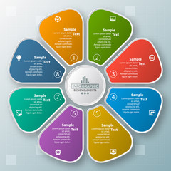 Abstract 3D Paper Infographics. Business template .Vector illustration