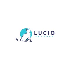 cat logo template, pet shop design creative idea