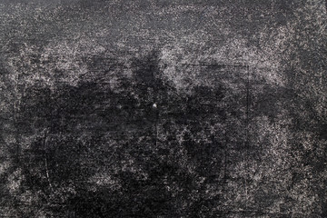 Grunge white color chalk texture on blank blackboard background with copy space