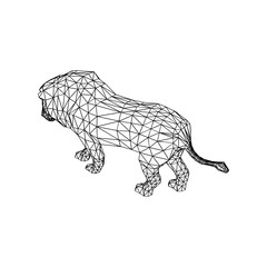 Abstract Lion Background line art isolated