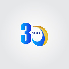30 Years Anniversary Celebration Vector Template Design Illustration
