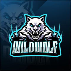Wild wolf esport mascot logo design © Visink.art