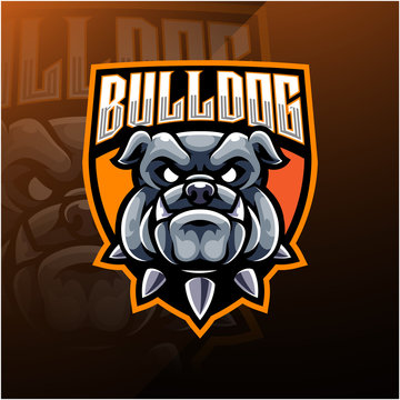 Bulldog Head esport Mascot Logo