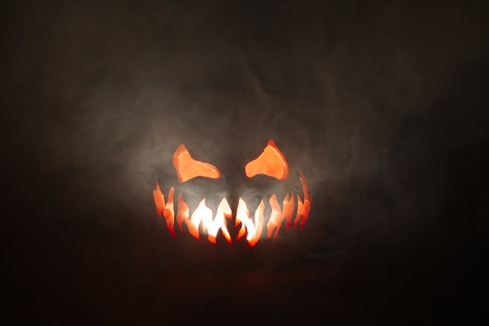 Scary Spooky Jack O Lantern Face PNG