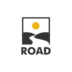 road logo template, river design creative idea, vector