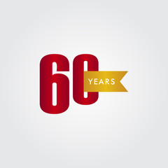 60 Years Anniversary Celebration Vector Template Design Illustration