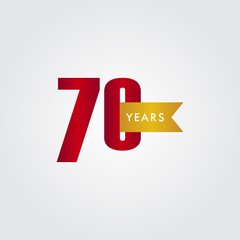 70 Years Anniversary Celebration Vector Template Design Illustration