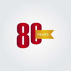 80 Years Anniversary Celebration Vector Template Design Illustration