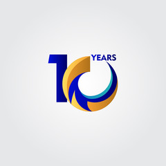 10 Years Anniversary Celebration Vector Template Design Illustration