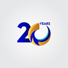 20 Years Anniversary Celebration Vector Template Design Illustration