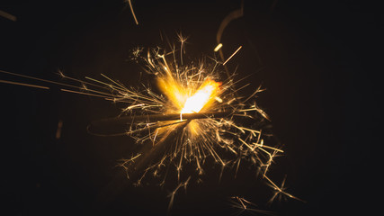 sparkler on black background