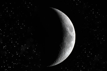 Naklejka premium Moon and stars at night