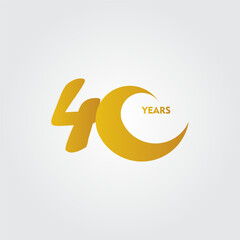 40 Years Anniversary Celebration Vector Template Design Illustration