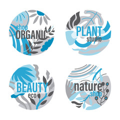 Abstract modern nature circle form bright color. Hand drawn naive style.Template for the design of a logo, flyer or presentation.