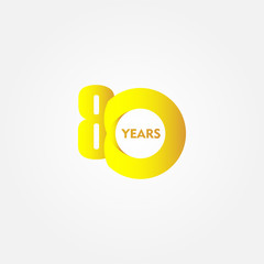 80 Years Anniversary Celebration Vector Template Design Illustration