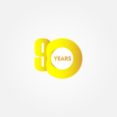 90 Years Anniversary Celebration Vector Template Design Illustration