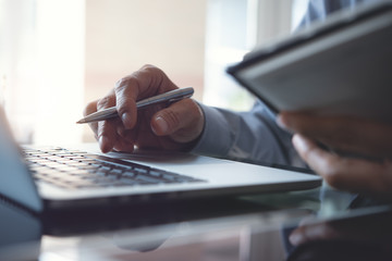 Businessman working at office