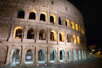 Fototapeta na wymiar Panoramic view of exterior of Colosseum in Rome