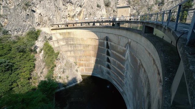Concrete arch dam on Matka lake in Skopje, Macedonia